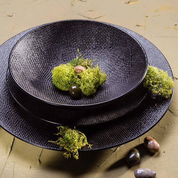 Assiette à pâtes VESUVIO noir 25 cm